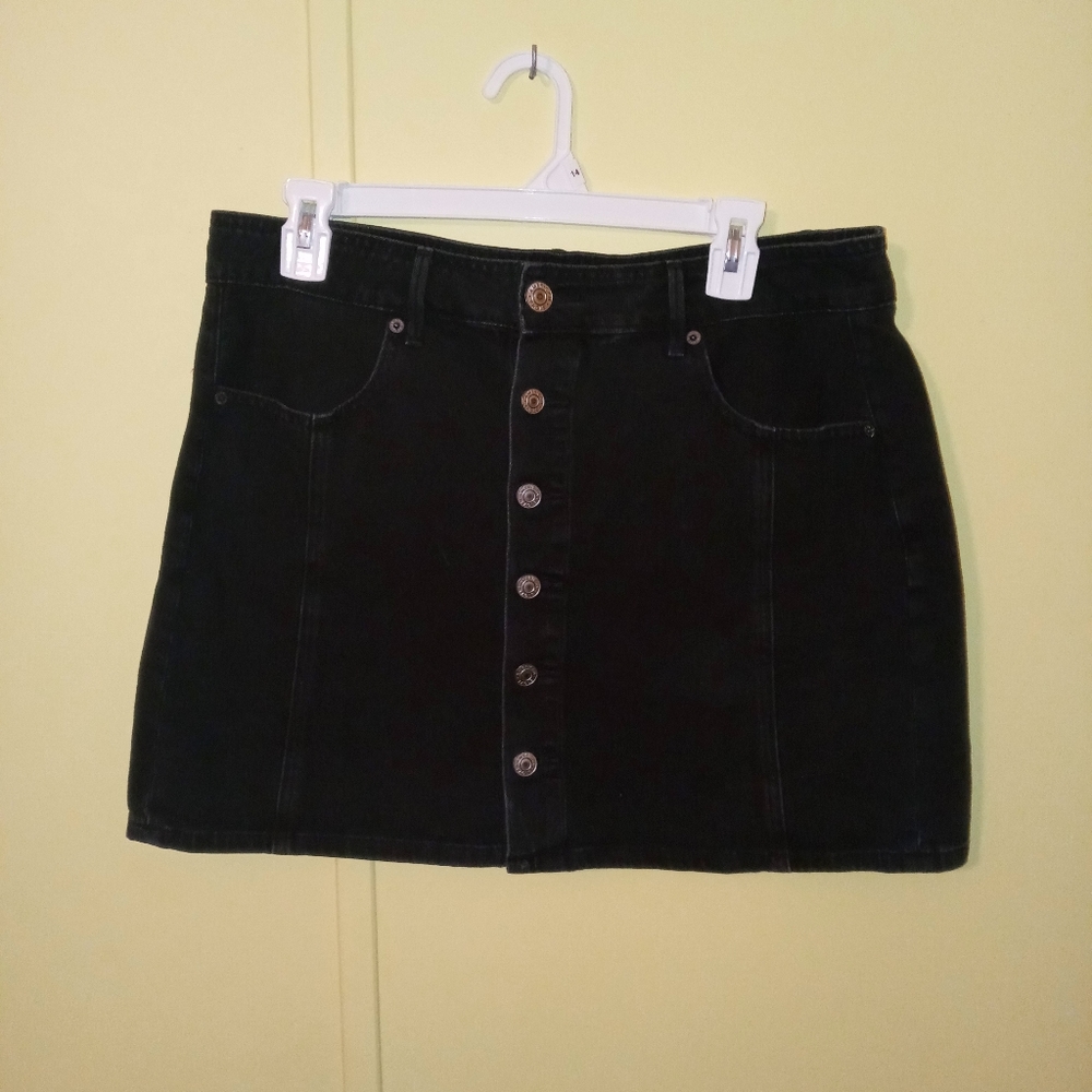 Black denim Mini skirt